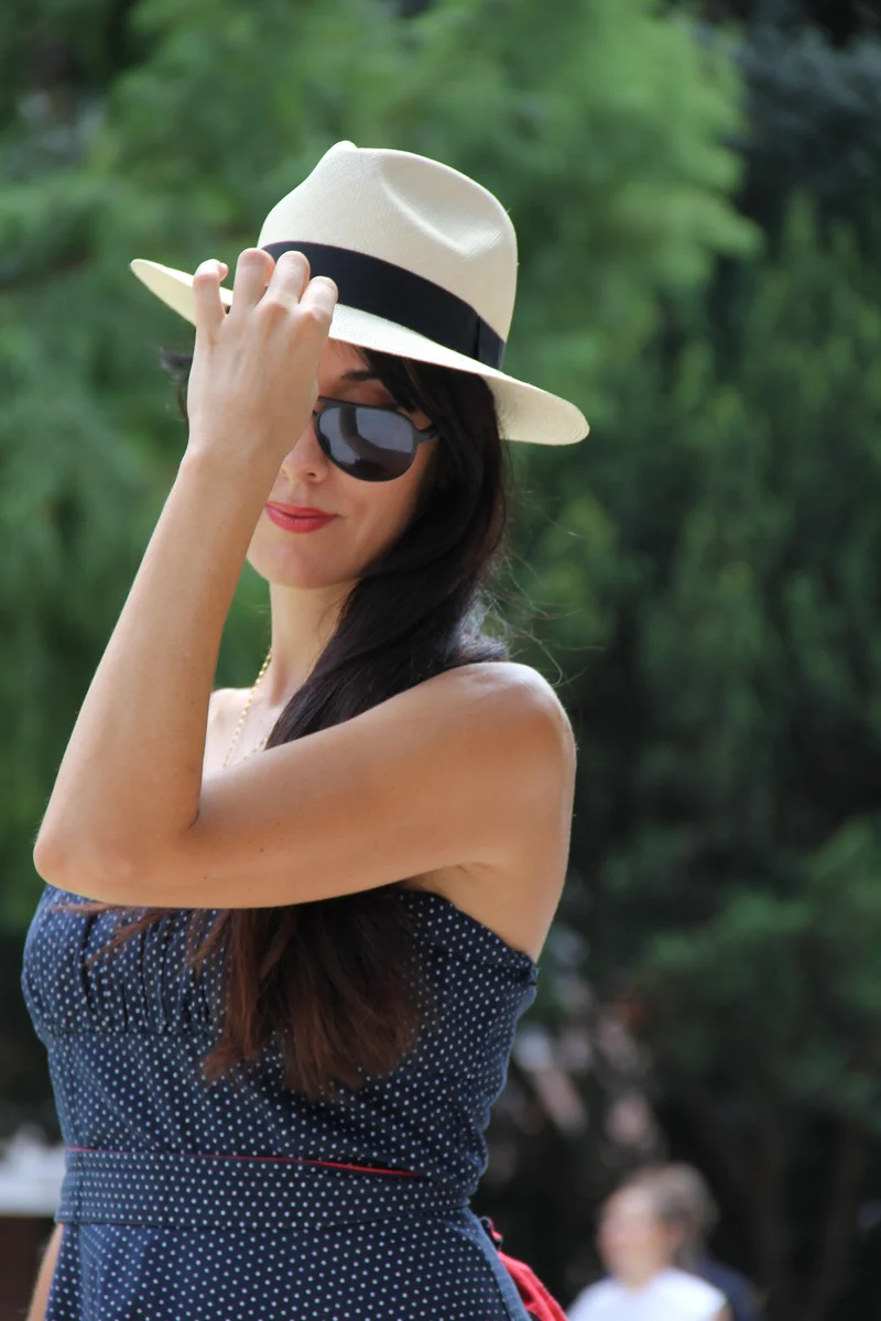 Chapeau Panama Fedora Naturel Brisa — Ruban Noir en paille toquilla authentique