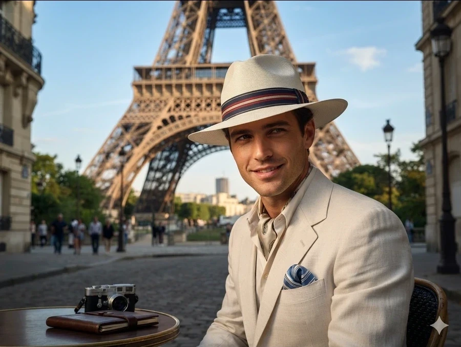 Chapeau Panama Italien Brisa — Ruban Habana en paille toquilla authentique